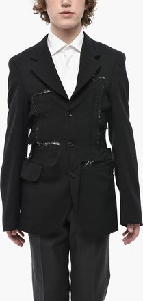 Comme Des Gar&ccedil;ons HOMME PLUS Giacca in Lana Effetto Distressed Comme Des Gar&ccedil;ons