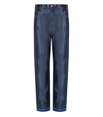 Elisabetta Franchi Oltremare Laminated Baggy Jeans