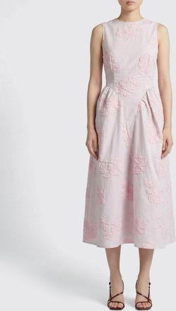 Rotate Abito midi Rotate in cotone con ricami floreali