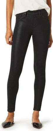 Hudson Barbara Coated High Waist Ankle Skinny Jeans in Noir Coated at Nordstrom Rack, Size 26