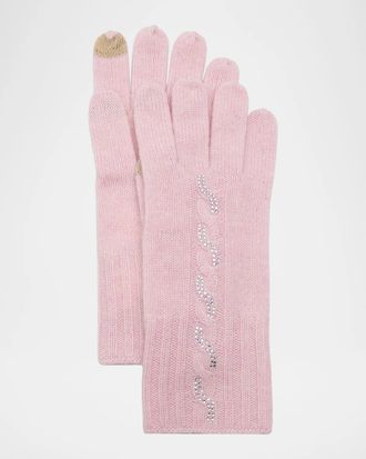 Sofiacashmere Embellished Cashmere Touchscreen Gloves