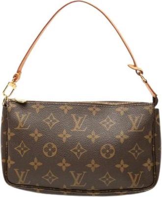 Louis Vuitton Pre-owned Pochette Accessoires - Dames - Vintage Schoudertas - Bruin - ONE Size - Leer - Vintage