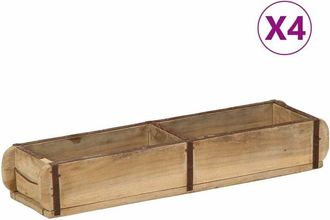 vidaXL Vassoio con archiviazione 4 pcs Marrone 60.5 x 15 x 9 cm - Vidaxl