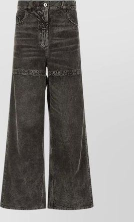The Attico cotton cutout wide-leg jeans