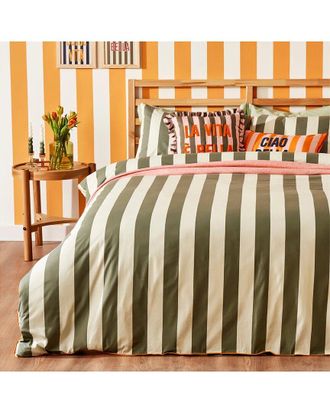 Bella Maison Line Striped Cotton Sateen Duvet Set