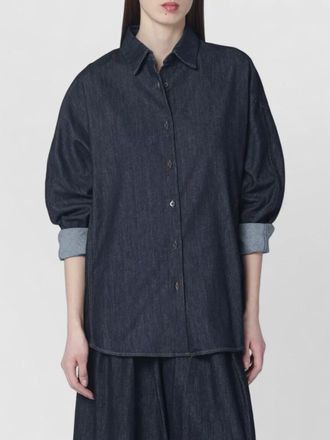 Dries Van Noten oversized denim shirt longline rolled cuffs collar