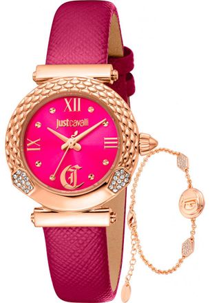 Just Cavalli Womens JC1L332L0035 Ladies Curiosa Watch and Bracelet Gift Set - Rose Gold - One Size