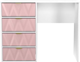 Welcome Furniture Glitz Ready Assembled 4 Drawer Vanity in Kobe Pink & White - Welcome Furniture | TJ Hughes