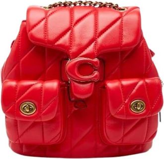 Coach Pre-owned Backpacks, female, Red, Size: ONE SIZE Pre-owned Tabby Leather Backpack