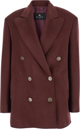 Etro Oversized Caban Jas - Dames - Blazers - Rood - 3XS - Katoen - Jassen