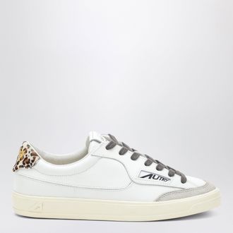 Autry White/leopard-print Windscape Low sneakers in leather