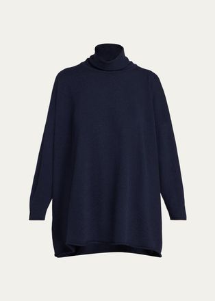 Eskandar Cashmere A-Line Scrunch Neck Sweater - Long Length