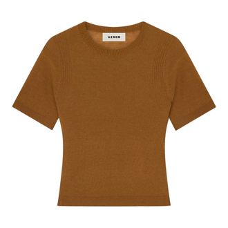 &Aacute;eron Tops, Dames, Bruin, M, Kasjmier, Hilary Top met korte mouwen