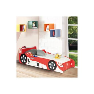 IDMarket Cama infantil Fórmula 1 teddi 70 x 140 cm rojo