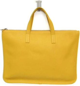 Loewe Pre-owned Tote Bags, male, Yellow, Size: ONE SIZE Pre-owned Anagram Business Bag