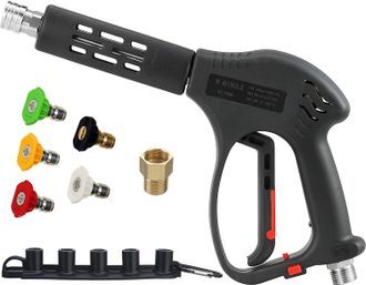 OEM Reemplazo De Pistola De Hidrolavadora De Alta Presi&oacute;n De 5000 Psi Aplicable Para Agua Fr&iacute;a Y Caliente Accesorio M22 5 Puntas