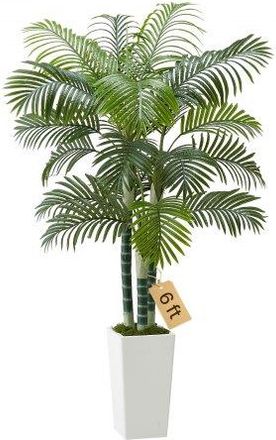 OEM Palmera Areca Artificial Tropical De Imitaci&oacute;n Con Maceta Alta Blanca, Para Decoraci&oacute;n De Hogar, Oficina, Sala De Estar, Inauguraci&oacute;n De Casa, Interio