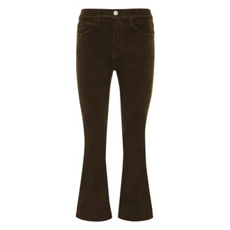 Frame Denim Cropped Trousers, female, Brown, W30, Corduroy Mini Boot Trousers