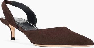 Staud Womens Sebastian Slingback Sandals In Suede Espresso