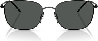 A|X Armani Exchange 54mm Pillow Sunglasses in Matte Black /Dark Grey at Nordstrom