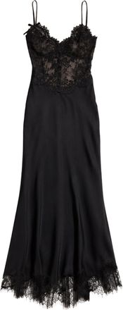Self Portrait Black Fitted Intricate Lace Midi Dress