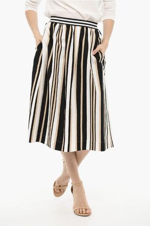 Woolrich Flared Pencil Striped SCULLY Longuette Skirt size Xs