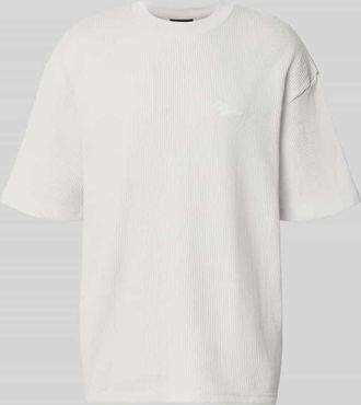 Pegador Oversized T-Shirt mit Strukturmuster in Hellgrau, Gr&ouml;&szlig;e XXL