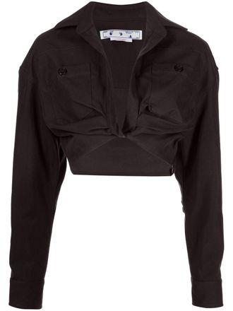 Off-white twisted cropped shirt - Grey