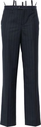 BETTTER Striped Tailored Trousers - Womens - Polyester/Wool