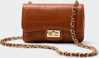 Simons Womens Croc-like leather evening bag Exclusive collection from Italy