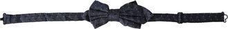 Dolce & Gabbana Silk Patterned Bow Tie - Navy