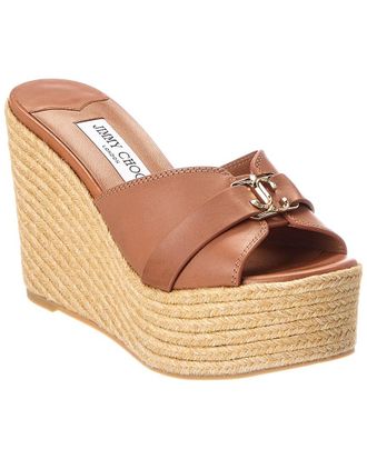 Jimmy Choo London Leda 100 Leather Wedge Sandal