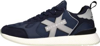 John Richmond Su&egrave;de- Eco-leer en Stoffen Sneakers - Heren - Sneakers - Blauw - 42 EU - Leer - Schoenen