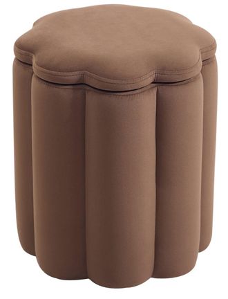 Nordlys Puf de sal&oacute;n en terciopelo marr&oacute;n con almacenamiento