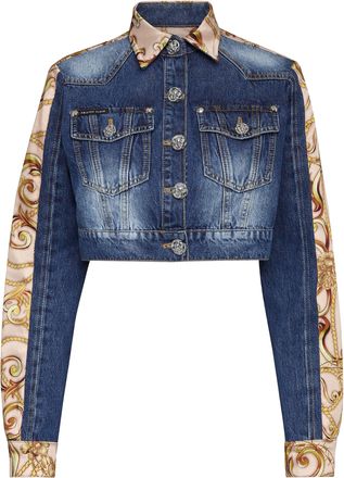 Philipp Plein Denim Cropped Jacket New Baroque