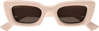 Gucci GG1827S005 Bold Rectangular Frame Sunglasses - Pink