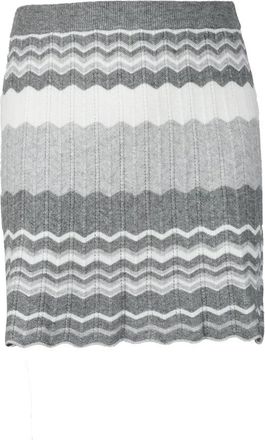 Rocco Ragni Knitted Mini Skirt with Horizontal Zigzag Stripes