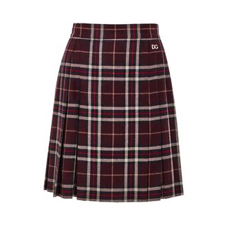 Dolce & Gabbana Short Skirts, female, Multicolor, 2XS, Gonna Scozzese con Pieghe