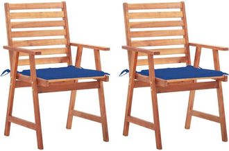 vidaXL Vidaxl - Sillas Comedor De Jard&iacute;n 2 Uds Madera Maciza Acacia Y Cojines