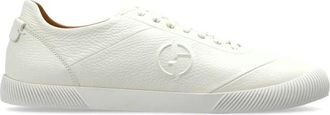 Giorgio Armani Leren sportschoenen met logo-reli&euml;f - Heren - Sneakers - Beige - 41 EU - Leer - Schoenen