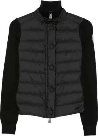 Moncler Black Quilted Mock Collar Jacket