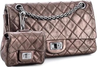 Chanel Reissue 2.55 Flap Bag with Flap Bag Coin Purse Quilted Metallic Aged Calfskin 225 shoulder bag - Bruin