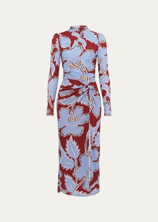 Diane Von F&uuml;rstenberg Amadis Floral-Print Mesh Midi Dress