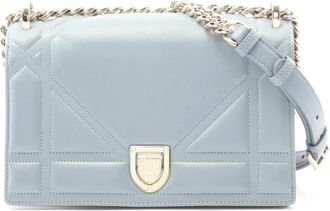 Dior Pre-owned Shoulder Bags, female, Blue, Size: ONE SIZE Pre-owned Flap Bag with Chain Strap