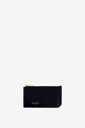 Saint Laurent Kartenetui aus Glattleder mit Reissverschluss Fragments