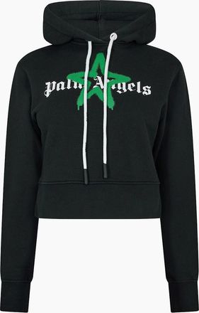 Palm Angels Womens Palm Star Hoody - Black/Multi - Size: 12