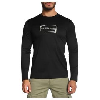 Emporio Armani Long Sleeve Tops, male, Black, Size: S T-shirt