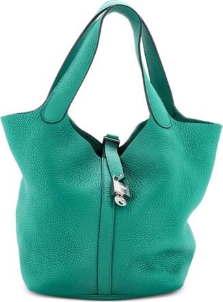 Herm&egrave;s Picotin Lock Bag Clemence MM bucket bag - Verde