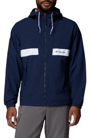 Columbia Spire Valley Water Repellent Windbreaker in Collegiate Navy/White at Nordstrom, Size Xx-Large