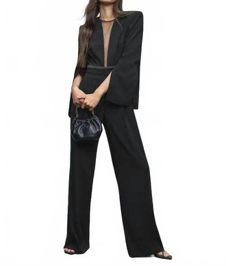 Reiss Evora Split Sleeve Jumpsuit In Black